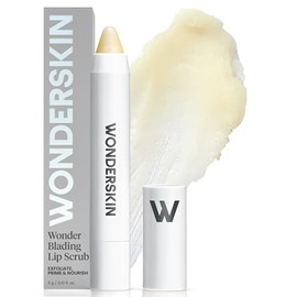 Wonderskin Exfoliante labial e hidratante 3 en 1, exfoliante labial, terapia labial, bálsamo labial hidratante para labios suaves, nutridos, sin escamas con preparación de un solo paso, 0.10 onzas