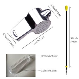 CREATCABIN 1 Box Volleyball Whistles Best Coaches Whistle Silver Metal Stainless Steel Sports Teaches Loud Clear Sound Referee Gear with Lanyard for Officials Training Outdoor 1.8" x 0.7" x 0.9"