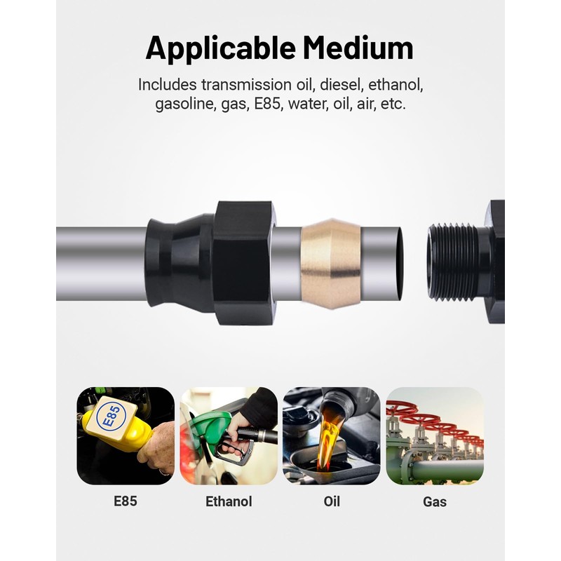 EVIL ENERGY 3/8" OD Aluminum Fuel Line Hard Line Kit