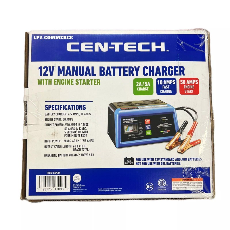 cen-tech BRAND NEW CEN-TECH 2/10/50A 12V Manual Charger With Engine
