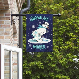 Dacawin Winter Snowman Garden Flag Snowflake Maker Yard Flags Double Sided Christma Vertical Wall Banners Xmas Gift House Banner for Holiday Farmhouse Outdoor Decoration 28 x 40 Inch