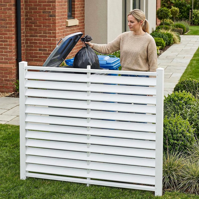 5 Ft x 4 Ft Air Conditioner Fence, White Vinyl
