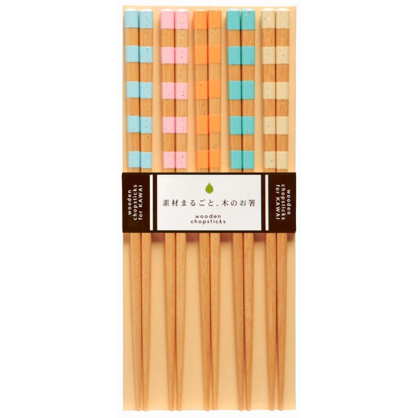 Kawai 103198 Chopsticks, Made in Japan, 5 Pairs Rollers Set, 9.1 inches (23 cm)