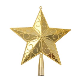 TENDYCOCO 20cm Star Tree Topper Christmas Tree Topper 5 Point Star Festival Treetop Decor for Home Party (Golden)