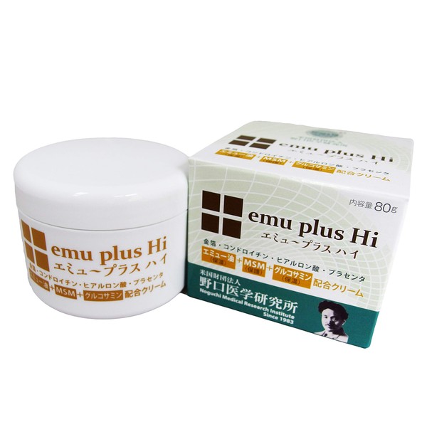 Noguchi Medical Research Institute Emu Plus Hi (Bottle Type), Emu Oil Formulated Cream, MSM, Glucosamine, Chondroitin, Hyaluronic Acid