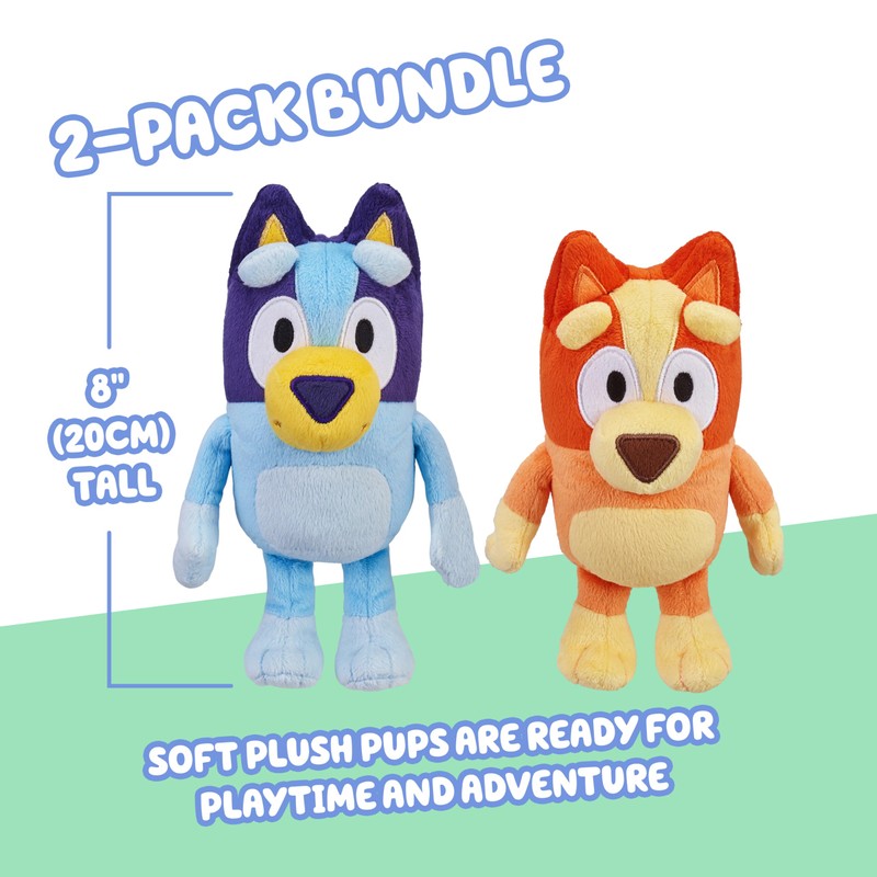 Bingo & Bluey Plush Toys Bundle – Exclusive 2-Pack Soft