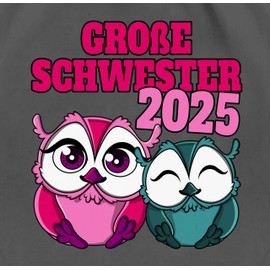 Shirtracer - Gym Bag Backpack - Siblings Sister Gift - Big Sister Owls 2023, 3 Dark Grey