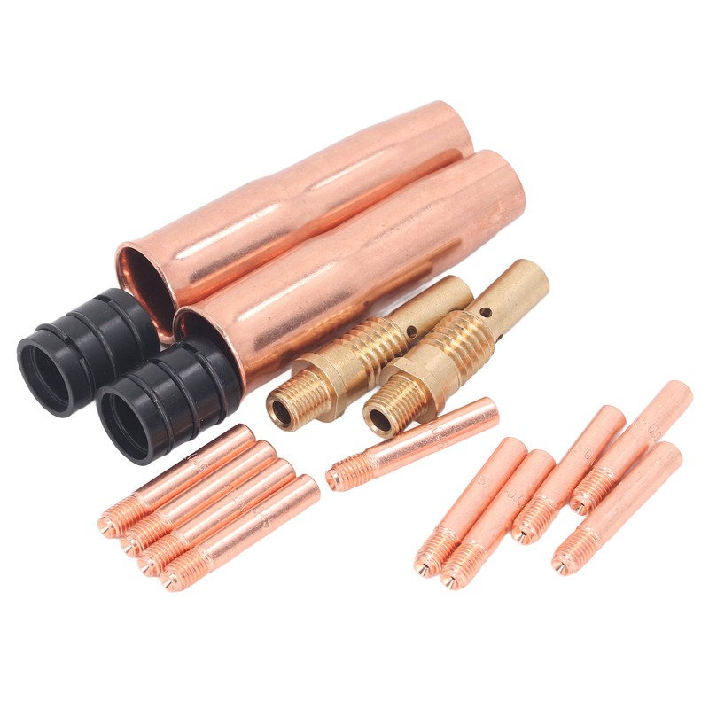 16Pcs MIG Welding Gun Accessory Kit Tip Nozzle Diffuser Adapter