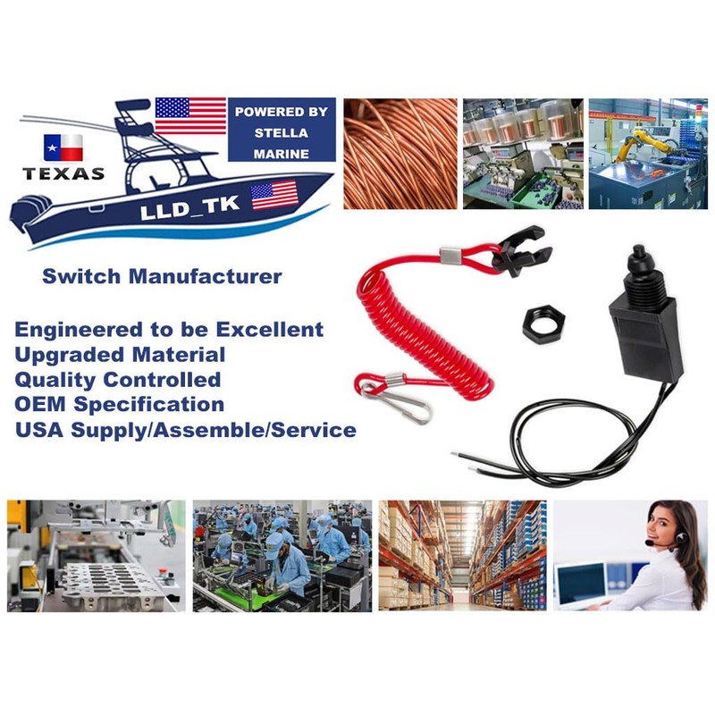 Kill Switch & Safety Lanyard Replacement for Johnson Evinrude OMC