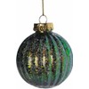 Iridescent Green Blue Gold Rainbow Glitter Christmas Tree Baubles -