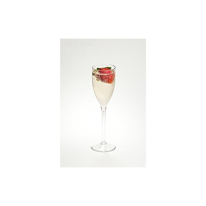AIOS Set of 6 Champagne Flutes in Unbreakable Polycarbonate Plastic.