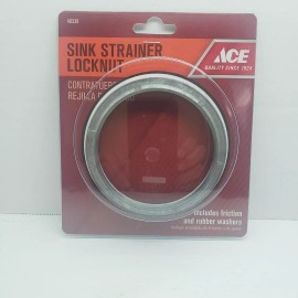 ACE Sink Strainer Locknut Includes Friction & Rubber Washers #48339