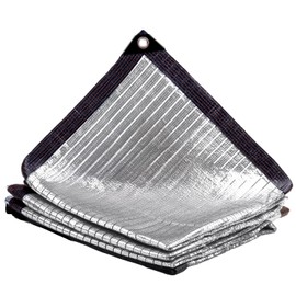 LOVE STORY 85% 8x12FT Aluminum Shade Cloth Reflective Sun Shade Cover Silver Tarp with Grommets for Car Garden Patio Kennel