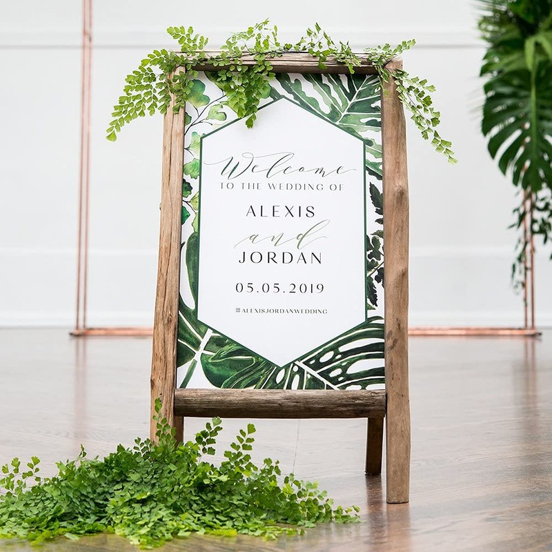 Weddingstar Self Standing Chalkboard Sign with Rustic Wood Frame