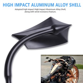 DREAMIZER Motorcycle Mirrors for Handlebars - Universal 8MM 10MM Side Mirror for Street Electra Glide Road King Street Dyna Bob Softial Sportster,Black