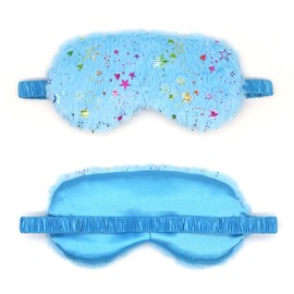 Eye Mask for Sleeping, Cute Star Fluffy Plush Sleep Mask Christmas Breathable Soft Silk Eye Cover Novelty Blindfold for Women Men Girls Kids Night Nap Travel Meditation A7MRXXYZ