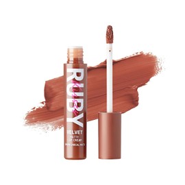Ruby Kisses Brillo De Labios Aterciopelado, Acabado Mate, Color Intenso, Larga Duración, Ligero, Hidratación Nutritiva, Alta Pigmentación (Warm Kiss)