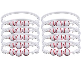 IMINI Baseball Bracelet for Men Boys Girls Lightweight Braided Bracelet Minimalist Classic Acrylic Baseball Chain Charm Adjustable Sporty Inspirational Gifts for Men, Acrylic, No Gemstone