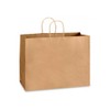 ProLine Kraft Paper Shopping Bags - 16x6x12 Inches Brown Paper