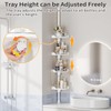 shuang qing 360° Rotating Corner Shower Caddy Tension Pole Organizer