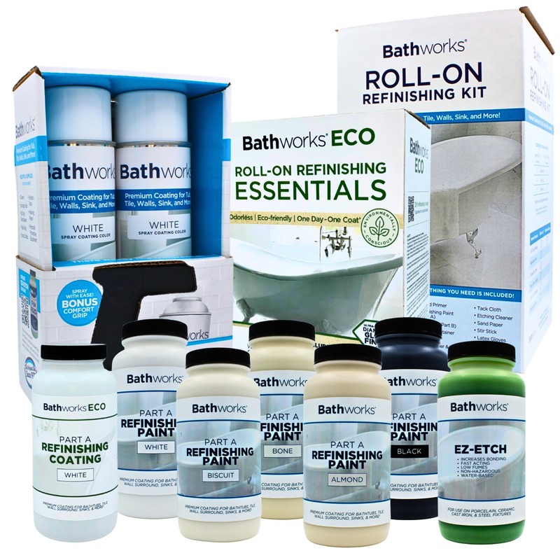 Bathworks Roll-On Sink Refinishing Kit with EZ-Etch - 11 fl
