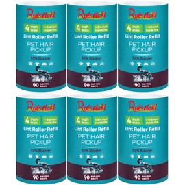 4 inch Extra Sticky Lint Roller Refills for Scotch-Brite Pet Hair Pickup Lint Roller 90 Sheets per Refill 6 Pack - 540 Easy-Tear Adhesive Sheets Total (Inside Dia. 1 3/4 inch)