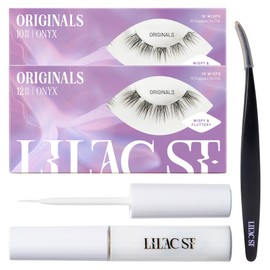 Lilac St - Originals Starter Kit - Includes Natural Faux Eyelash Clusters (10mm & 12mm), Clear Lash Glue, & Lash Applicator - Lightweight & Lifelike - Lasts 10 Days - Cruelty Free, Vegan - 20 Lashes