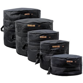 Gearlux 5-Piece Drum Bag Set for 10", 12, 14" Toms, 14" Snare & 22" Bass