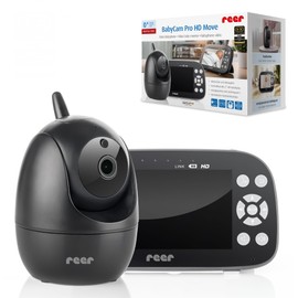 reer BabyCam Pro HD Move Digital Video Baby Monitor with FHSS Technology Large 5 Inch HD Screen 300 m Range Pan & Tilt Camera with Night Vision and 4x Zoom