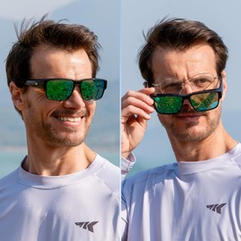 KastKing Molino Fit-Over Polarized Sunglasses,UV400 Protection Ultralight Wraparound Fishing Sports Sunglasses, TAC Lenses