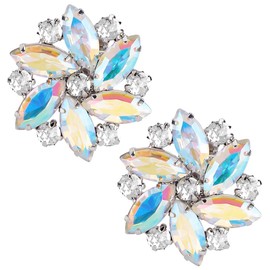 FINGERINSPIRE Pack of 2 from Colour Rhinestone Crystal Metal Shoe Clips 32 x 34 mm Elegant Removable Flowers Shoe Buckle Shiny Crystal Shoe Clips for Women for Party Decoration Wedding DIY Crafts