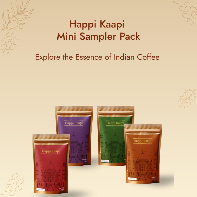 Happi Kaapi's Mini Sampler Pack, Premium Indian Speciality Coffee, 8