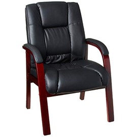 Boss Office Products Mid Back Wood Finished Guest Chair