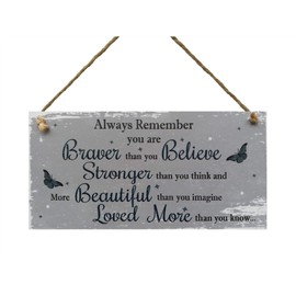 Meijiafei Always Remember You are Braver Than You Think - Regalos inspiradores para mamá, hermana, abuela, 5 x 10 pulgadas