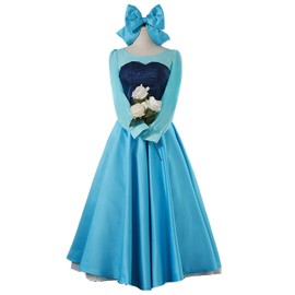 SIDNOR Women Girls Princess Cosplay Dresses Costume Princess Party Outfit Ball Gown Uniform Blue