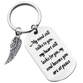 Memorial Keychain Sympathy Gifts My Mind Still Talks to You Keychain In Memory of Loved Gifts Remembrance Gifts Sympathy Gifts for Loss of Dad Mom Grandma Grandpa Gift