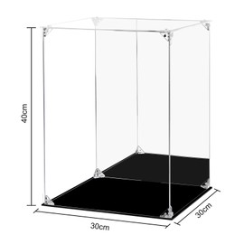 FHMIDIC Acrylic Display Case, Transparent Figures Display Case with Mirrored Back, Dustproof Protection, Alternative Glass Display Case for Collectibles, Figures, Models, Dolls, Toys (30 x 30 x 40 cm)