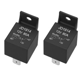 Weasch 2 Pack JD1914 Car Relay, 12V 80A, 5 Pin SPDT, Automotive Switches and Starters, Waterproof Relay for Boat Tractor Truck Motorcycle (2)