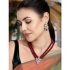 Aheli Crystal Pearl Long Collar con pendientes de caída Conjunto