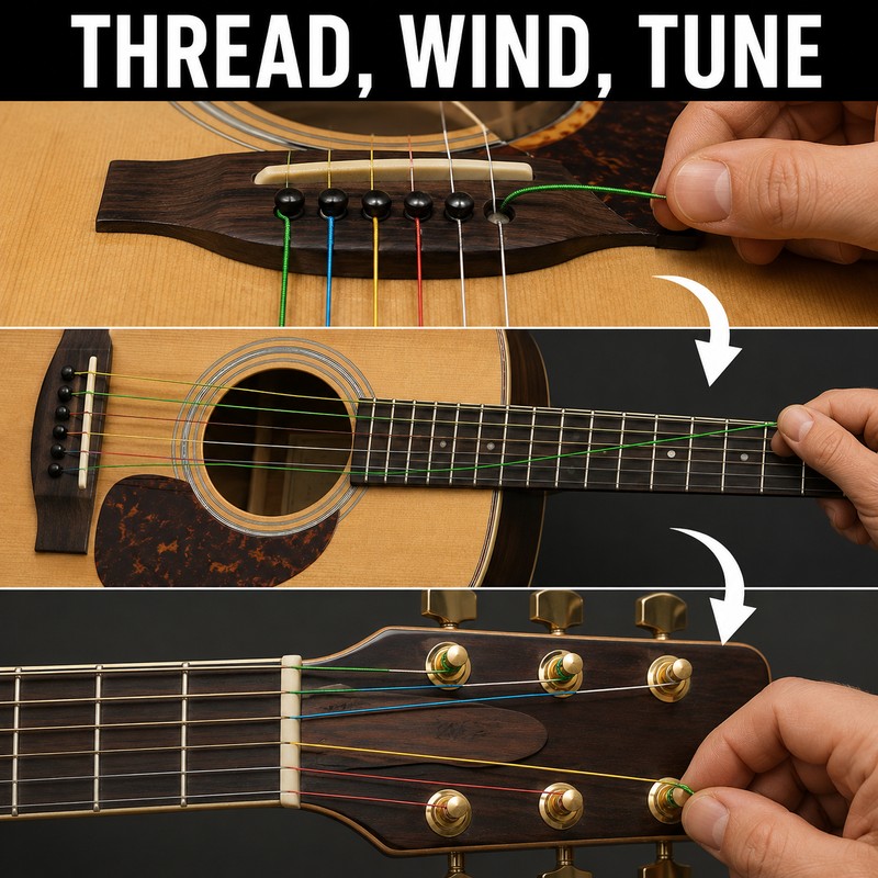 3 set Acoustic Guitar Strings Set for Replacement - Pure