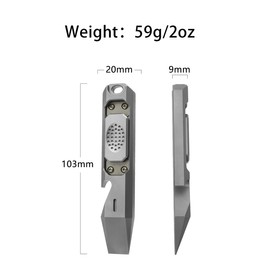 ainhue A41 Compact 4.1 inches TC4 Titanium Pry Bar Multi-Tool EDC Prybar with Bottle opener, Stress Relief Fidget Slider Crowbar