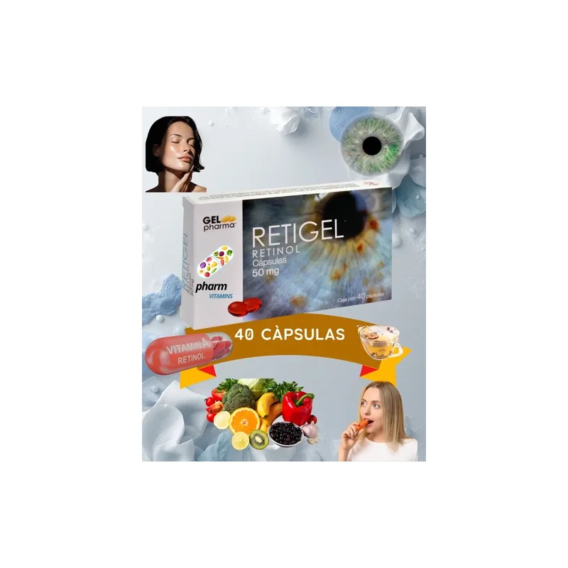 Retinol 50 Mg Retigel 40 Caps C/u (4 Pack) Vitamina