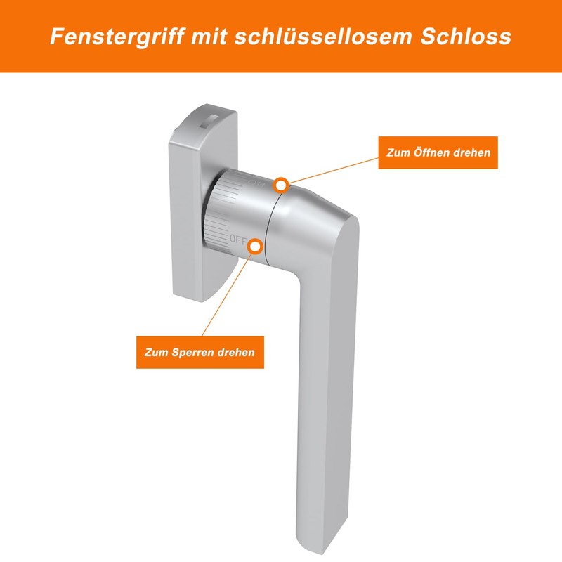KARATINTL One-piece knob window door handle, lockable window handles, safety