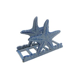 Comfy Hour Under The Sea Collection Cast Iron Starfish Napkin Holder, Kitchen, Table, Desk Uses, Blue