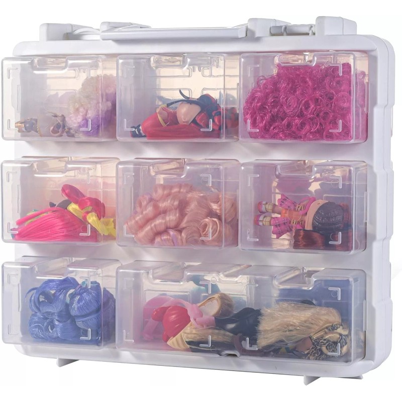 Double Sided Thread Box Storage 16 Grids Sewing Organizer Clear