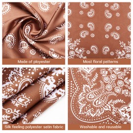 DOOBO Satin Head Scarf - Silk Hair Wrap Neck Scarf, 27.5 Inches, Brown