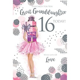 For You Great Granddaughter 16 16th Today Happy Birthday Card Lovely Verse
