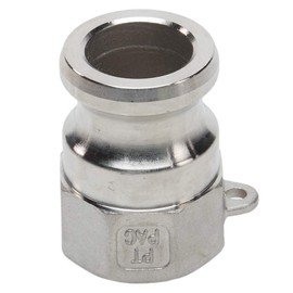 1 x 1 Stainless Steel Camlock Fittings - Stainless Steel Hose Coupler - Stainless Steel Type A Male Cam Lock Hose Adapter - Female Threaded NPT Cam & Groove
