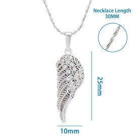 XUPING Pendant Chain Angel Wings Necklace Silver 925 18K Gold-Plated Cubic Zirconia Jewellery Gifts for Women, Copper alloy