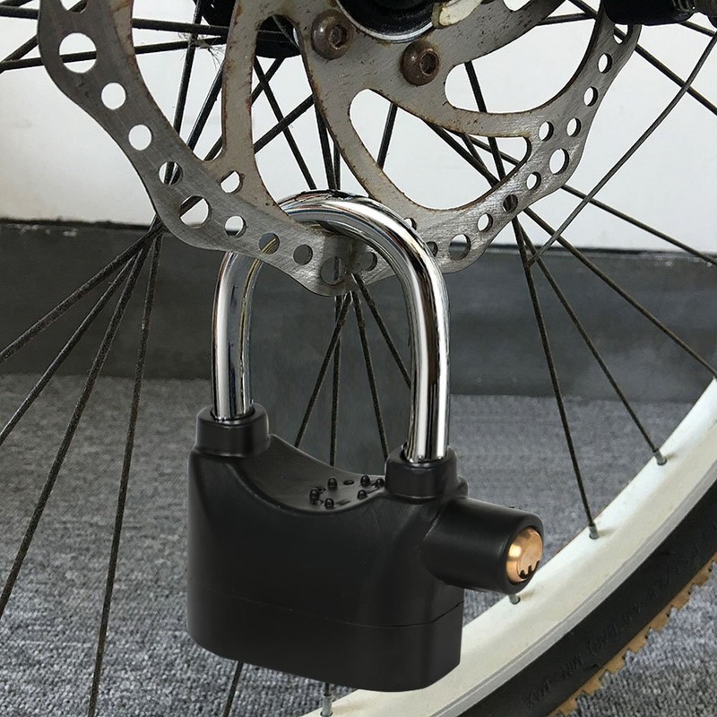 TRIXES 110db Alarmed Heavy Duty Weatherproof Long Shackle Padlock